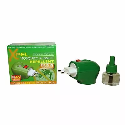 2 Xpel Mosquito Insect Repellent 2 Pin Travel Plug In & Refill Last 45 Days • £8.49