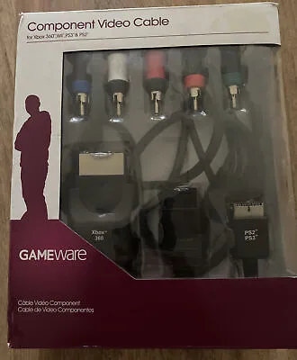 Gameware Componet Video Cable For PS2 PS3 Xbox 360 And Nintendo Wii Boxed • £13.99