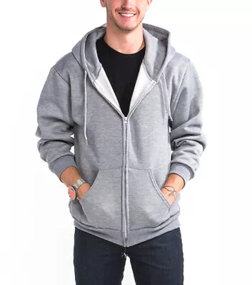 Men's Heavyweight Zip Up Hoodie Jacket Cotton Full Zipper Hooded Sweatshirt Warm • $32.89