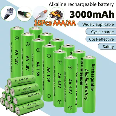 16Pc 1.5V 3000mAh AA AAA Rechargeable Batteries Lithium Li-ion Alkaline Battery • $15.99