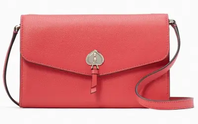 Kate Spade Marti Leather Flap Wallet Crossbody K6027 Watermelon Pink NWT $249 • $145.30