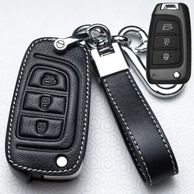 $26.99 • Buy Flip Remote Key Cover Case Fob Holder For Hyundai I30 I35 I40 Solaris Kona Black