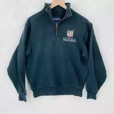 Loyola University Maryland Sweatshirt Adult Small Quarter Zip Jansport Black • $14.99