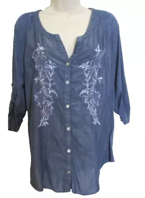 Nine West Vintage America XL Blue Button Up Shirt • $12.74