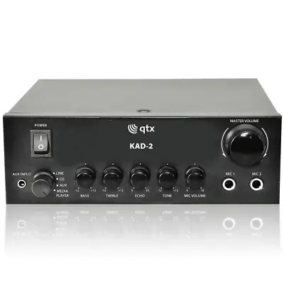 QTX KAD-2 Digital Stereo Amplifier Class D 110W 4 Ohm & 80W 8 Ohm With Echo FX • £59.99