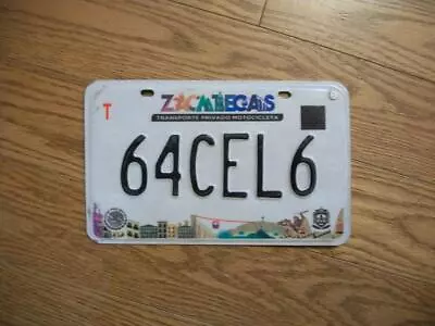 SINGLE MEXICO State Of ZACATECAS LICENSE PLATE -64CEL6- MOTORCYCLE / MOTOCICLETA • $15.99