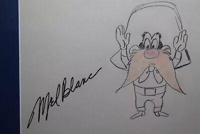 Warner Bros Mel Blanc Signed Yosemite Sam Production Drawing Pencil 1960's   • $449