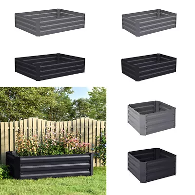 Galvanized Raised Garden Bed Outdoor Planting Veg Flower Fruit Herb Planter Box • £29.99