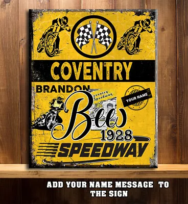 PERSONALISED COVENTRY BEES SPEEDWAY FANS RETRO Metal Sign RS348 • £11.95