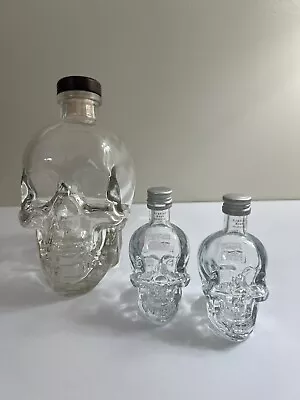 Crystal Head Vodka SKULL BOTTLE With Two Matching Shot Glasses EUC • $38