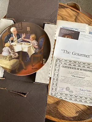 Norman Rockwell Collector Plates Limited Ed Knowles W/COA Gourmet • $19.97