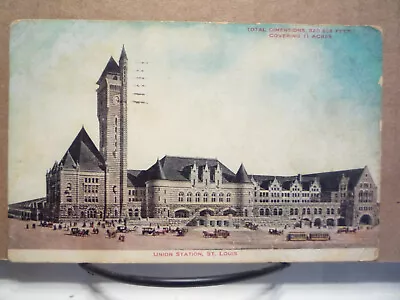 Antique Railroad RR Train Union Station Depot 1908 St. Louis Missouri MO • $3.92