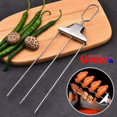 2/3 Way Grill Skewers Shrimp Skewers Stainless Steel Grilling Sticks Bbq Kebab • $9.98