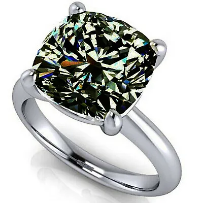 6.11 Ct Vvs1=-Huge Cushion Brown Moissanite Diamond Engagement Silver Ring • $0.99