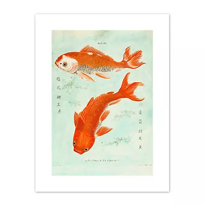 Fish Japanese Koi Print Canvas Premium Wall Decor Poster • £13.99