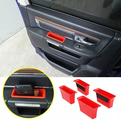 For 2010-2017 Dodge RAM 1500 Red Side Door Grab Handle Storage Box Organizer 4P • $33.24