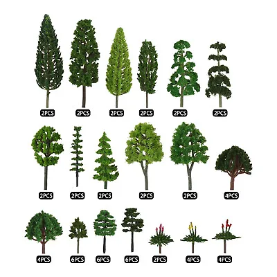 60pcs 1.36-6 Inch Mixed Model Trees Scenery For Crafts Garden Building Landscape • $15.35