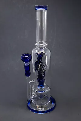 $64.99 • Buy Hookah Water Pipe Glass 16  Blue Dragon Tobacco Bong W/ Flat Base