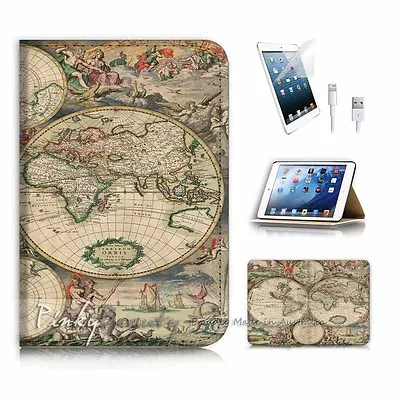 ( For IPad Mini 4 ) Flip Case Cover! P0758 World Map • £9.91