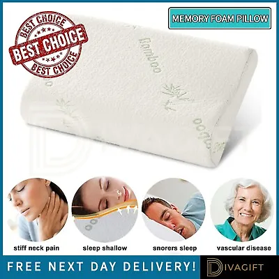 Memory Foam Pillow Orthopaedic Neck Back Head Support Contour Cervical Pillows • £14.99