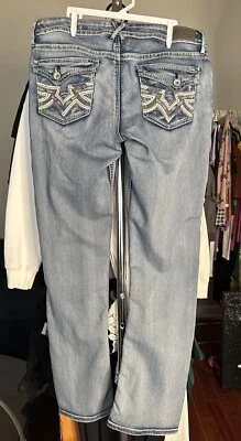 $31.90 • Buy Hydraulic Jeans Womens Size 17/18 Blue Lola Curvy Bikercore Embroidered Boot Cut