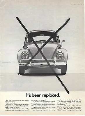 1968 Volkswagen Bug/Beetle It’s Been Replaced Vintage Magazine Print Ad/Poster • $11.90