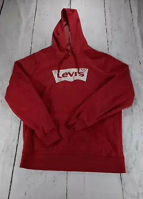 Levi's Adult Size Large Hoodie Pullover Kangaroo Pocket Red Logo • $12.99