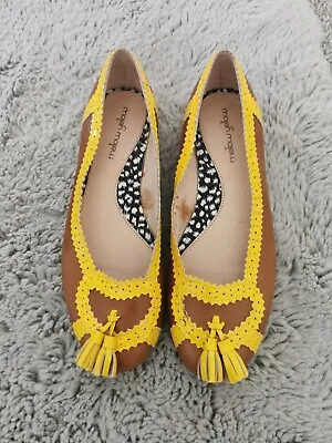 £7.50 • Buy Tan & Yellow Leather Pumps - 7