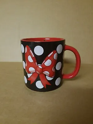 Disney Parks Minnie Mouse Red Bow Polka Dots Ceramic Coffee Mug 12 Oz EUC • $20