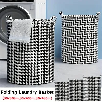 Washing Dirty Clothes Laundry Basket Canvas Toy Baby Hamper Bin Storage Bag • £5.22