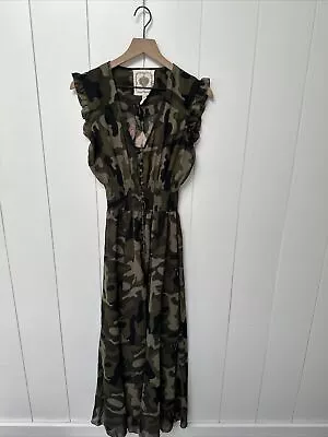 Z & L Europe Women’s Dress Camo Fit And Flare Flower Embroidery On Back Sz M • $30