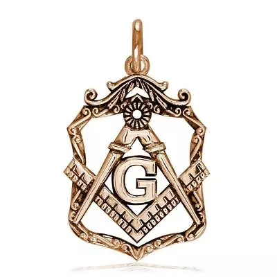Small Open Masonic Initial G Charm In 18k Pink Gold • $735