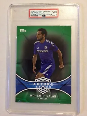 $944.99 • Buy 2014-15 Topps Premier Mohamed Salah 5x7 Green Future Stars RC PSA 9 16/99 Made