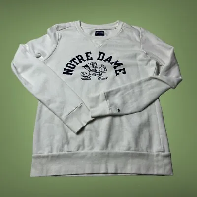 Champion Sweatshirt Size Medium White College University Sports Notre Dame • £12.95