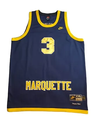 Vintage Nike Dwyane Wade Dwade #3 Marquette University Jersey Sz 2xl • $59.99