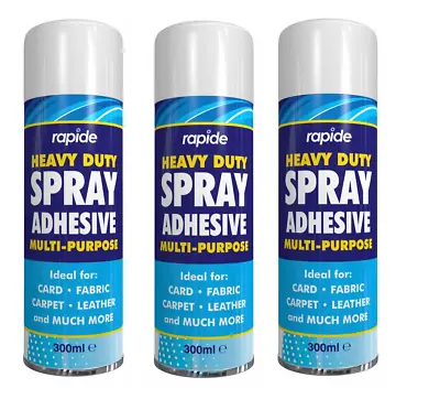 3 X Multi Purpose Heavy Duty Spray Adhesive Glue For Fabric Carpet - 300ML • £9.99