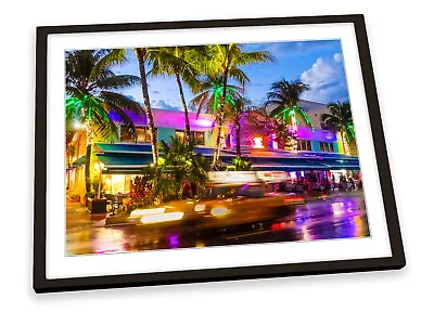 Miami Beach South Nightlife FRAMED ART PRINT Picture Poster Artwork • £25.99