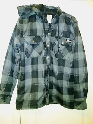 Dickies Hoodie Jacket Gray Plaid Flannel Small New W/O Tags • $20