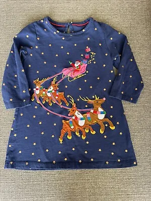 Girl’s Christmas Santa Embroidered Dress-size 2T (Mini Boden Vibes) EUC • $14.99