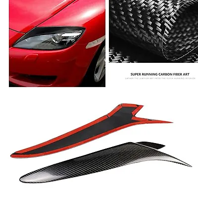 Carbon Fiber Eyebrows Eyelid Headlight Cover For Mazda RX-8 Coupe 2004-2008 2005 • $36