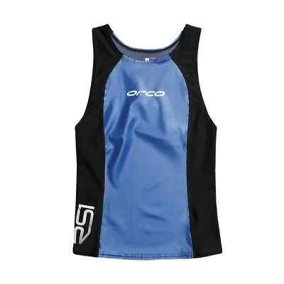 NWT Orca Men's RS1 Aero Tri Singlet TOP T TEE SHIRT TANK BLUE/BLACK SMALL • $40.49