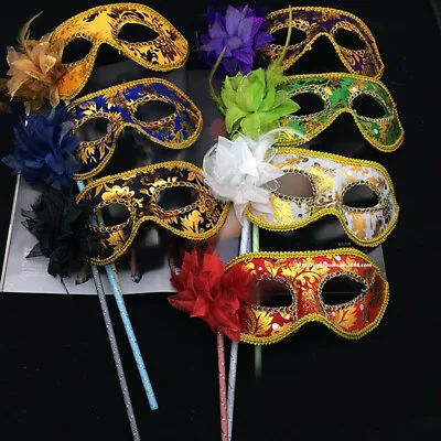 £4.55 • Buy Venetian Masquerade Eye Cover On Stick Mardi Halloween Party Prom Ball Eyewear