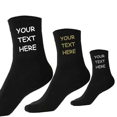 Personalised Text Socks Any Wording Men's Ladies Custom Gift Funny Novelty  • £5.45