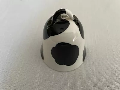 VTG Handmade Porcelain Black & White Cow Bell Farmcore 1987 Countrycore Cottage • $12