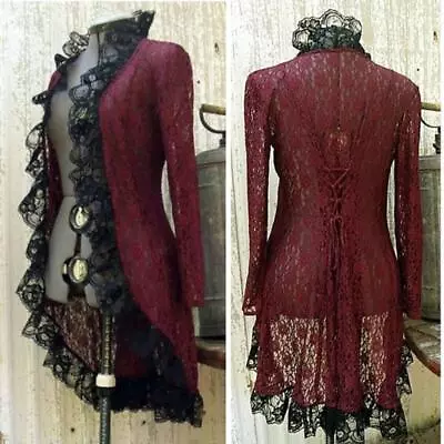 £22.38 • Buy Vintage Women Victorian Medieval Lace Long Sleeve Steampunk Cardigan Jacket Tops