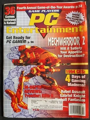 Vintage Game Players Pc Entertainment March/april 1994 Mechwarrior 2 Best Of '93 • $9.99