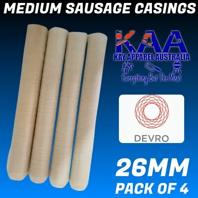 $23 • Buy DEVRO Pack Of 4 Collagen Sausage Casings 26mm  Butcher/Home Butchers/Hunters