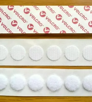 VELCRO® Brand 30 Hook And 30 Loop Stick On Dots Circles White 13mm Self Adhesive • £3.79