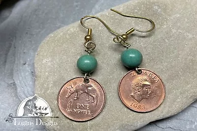 Zambia One Ngwee - Coin Earrings • $15.99