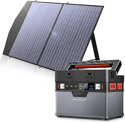 ALLPOWERS Portable Power Station 299Wh + 100W Poly Solar Panel Kit For Travel • $229